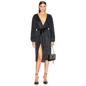 retrofete Audrey Paillette Sequin Wrap Robe Dress